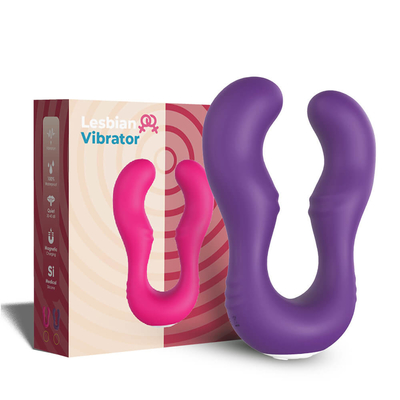 Het comfortabele Navulbare van de de Vlekvibrator van Siliconeg Geslacht Toy Double Penetration Lesbian