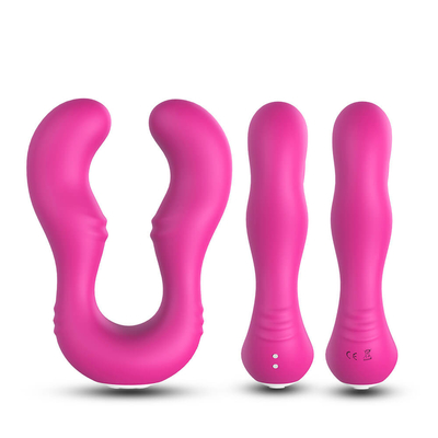 Het comfortabele Navulbare van de de Vlekvibrator van Siliconeg Geslacht Toy Double Penetration Lesbian