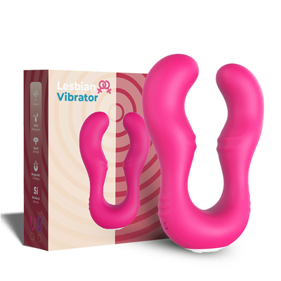 Het comfortabele Navulbare van de de Vlekvibrator van Siliconeg Geslacht Toy Double Penetration Lesbian