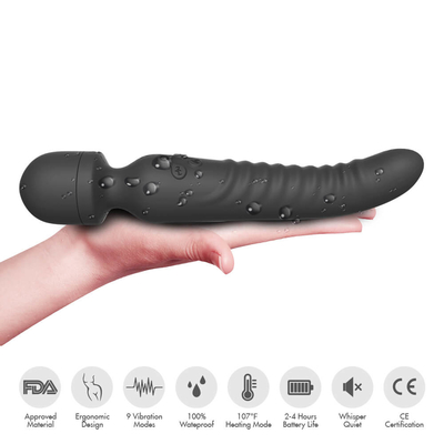 De dubbele het Verwarmen AV van Beëindigenmassager Intelligente Vibrator van Dildo van de Toverstokje Zachte Hals