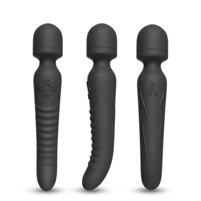 De dubbele het Verwarmen AV van Beëindigenmassager Intelligente Vibrator van Dildo van de Toverstokje Zachte Hals