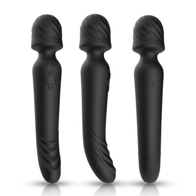 Het zachte van het Toverstokjemassager van Siliconebendable AV de Hals Dubbele Beëindigen Intelligente Verwarmen