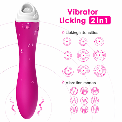 De Stimulator van de Tonglicker van de Dildovibrator, Waterdichte Vaginastimulatie Massager