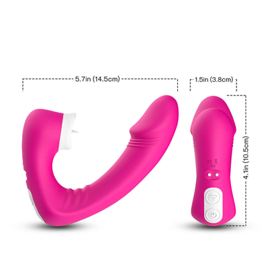 Wijfje 2 die in 1 Geslachtstong Vibrator, Volwassen het Geslachtsspeelgoed likken van Nieuwigheidsclit