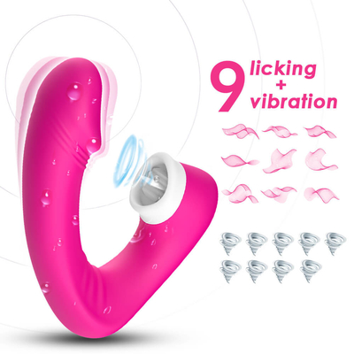 Wijfje 2 die in 1 Geslachtstong Vibrator, Volwassen het Geslachtsspeelgoed likken van Nieuwigheidsclit