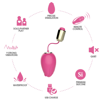 G het Geslachtsspeelgoed van het Vlek Trillend Ei voor Vrouwen Draadloze Controle Mini Flower Silicone