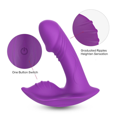 Van het Siliconeg van het afstandsbedieningdamesslipje Wearable de Vlekvibrator, Dildo-het Stuk speelgoed van het Vibratorgeslacht