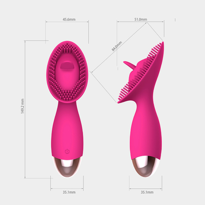 De Tong die van vrouwenclitorial Vibrator likken