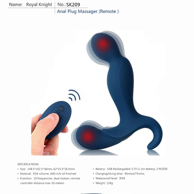 ODM OEM 80 Mins-Prostate Anale Vibrator Li Ion Battery van het Afstandsbediening de Volwassen Speelgoed
