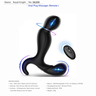 ODM OEM 80 Mins-Prostate Anale Vibrator Li Ion Battery van het Afstandsbediening de Volwassen Speelgoed