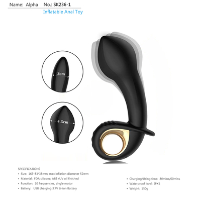 10 van het wijzen de Opblaasbare Anale Uiteinde Vrolijke Prostate Toy Anal Sex Toys For Mensen van de Stopdildo