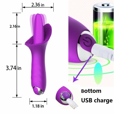 Van de de Vibrator Mondelinge Tong van de Clitkogel van de Stimulator Zachte Dildo Vibrator 166.5*73.6*56.5mm