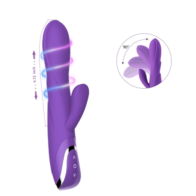 80 Dubbele het Konijnvibrator Dildo van Mins met Clit-Vibratorliefde Toy For Lady 213*64*38mm