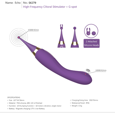 IPX6 vrouwelijk van de de Vlekvibrator van Pen Adult Stimulation Vibrator Masturbation G het Geslachtsstuk speelgoed