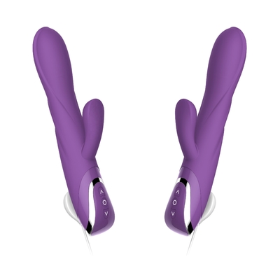 De verre Vibrator van het de Vlekkonijn van Controlemechanismedildo vibrating G met Bunny Ears For Clitoris Stimulation-Vrouwenstuk speelgoed
