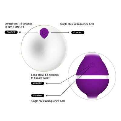 1h 170mm de Hoge Intensiteitsvibrator van het Silicone Trillende Ei met Lithiumbatterij