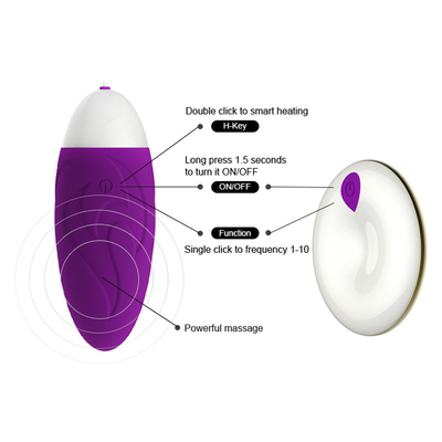 Trillend de Eierengeslacht Toy Comfortable Purple Egg Vibrator 87*33*33mm van de gezondheidsveiligheid