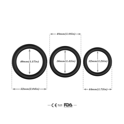 Drie in Één van de de Haanring IPX7 van Siliconeglans Grote Grootte 52mm voor Vertragingsejaculation