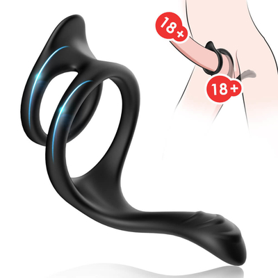 Dubbele Lijnpenis Ring Sex Toy 80x70x50mm Volledige de Bouwringen van de Siliconepenis