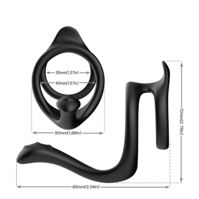 Dubbele Lijnpenis Ring Sex Toy 80x70x50mm Volledige de Bouwringen van de Siliconepenis
