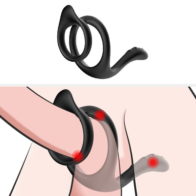 Dubbele Lijnpenis Ring Sex Toy 80x70x50mm Volledige de Bouwringen van de Siliconepenis