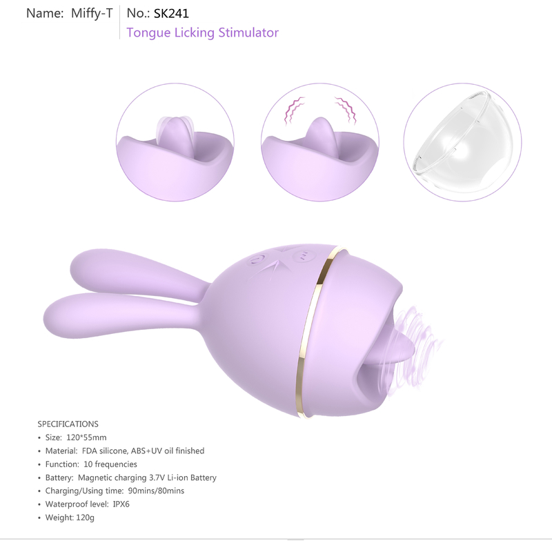 De zachte Tong die van de Konijn Waterdichte Dubbele Motor het Speelgoed van het Vibratorgenoegen voor Vrouwen likken