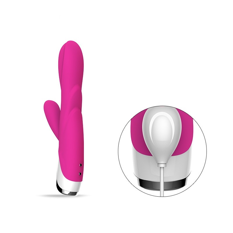 80 Dubbele het Konijnvibrator Dildo van Mins met Clit-Vibratorliefde Toy For Lady 213*64*38mm