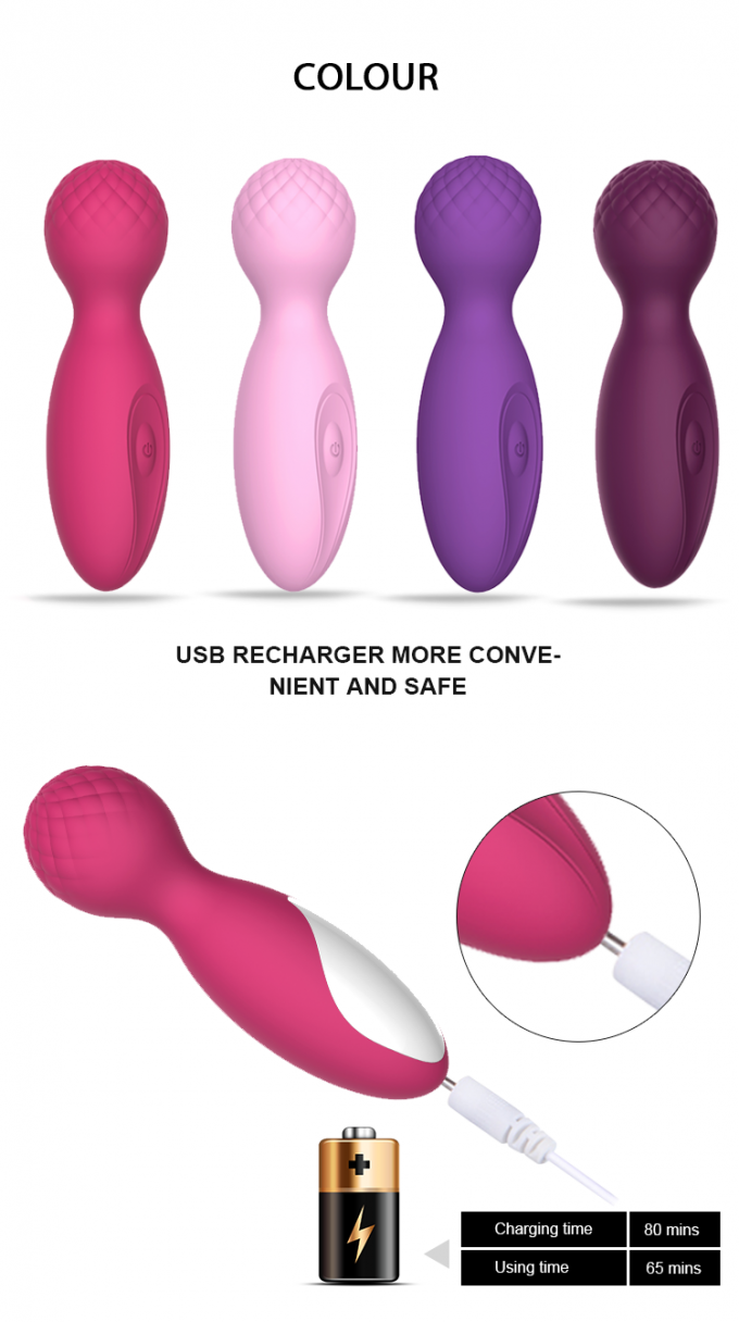 10 van het Siliconeg Vibe van het functiesatijn van het het Lichaamstoverstokje lichaam van de de liefdeuitgave het mini massager